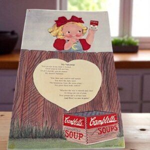 🌟 Vintage 1993 Campbell’s “My Valentine” Metal Sign – Great Condition